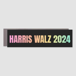 Harris Walz 2024 Rainbow Car Magnet