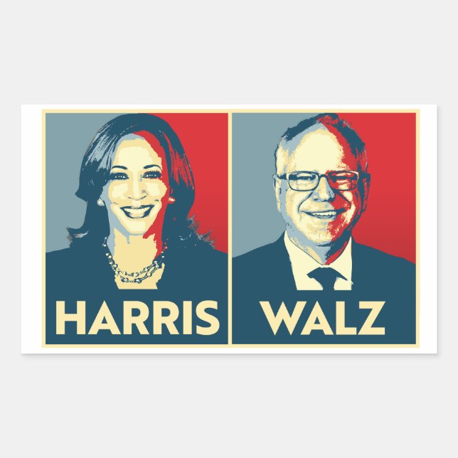 Harris Walz 2024 Rectangular Sticker (Front)