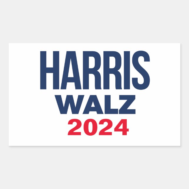 HARRIS WALZ 2024 RECTANGULAR STICKER (Front)