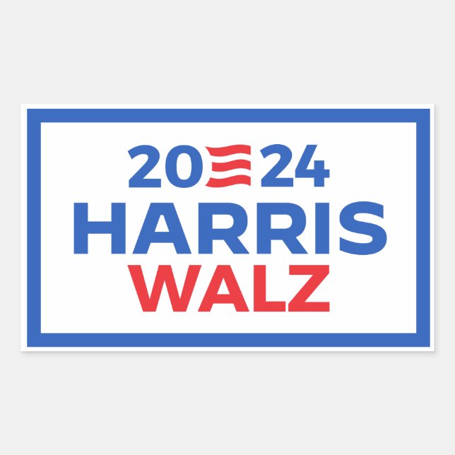 Harris Walz 2024 Rectangular Sticker (Front)