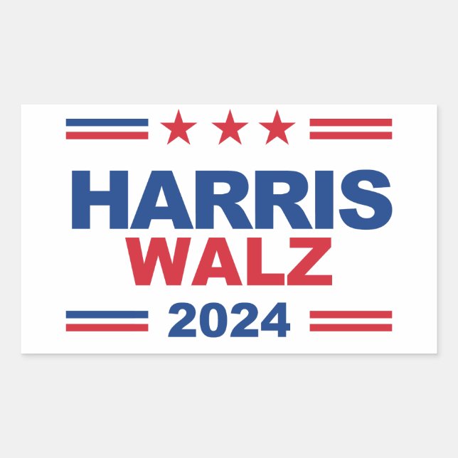Harris Walz 2024 Rectangular Sticker (Front)