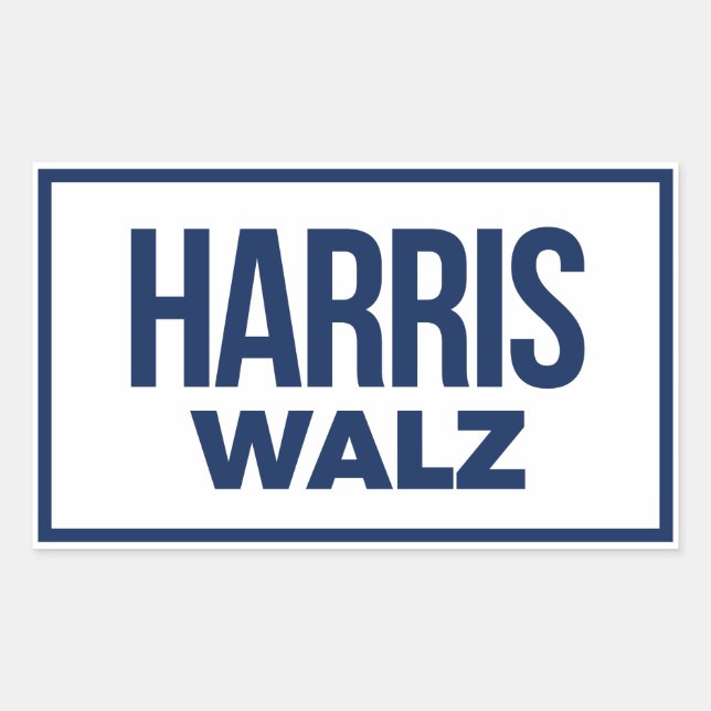 HARRIS WALZ 2024 RECTANGULAR STICKER (Front)
