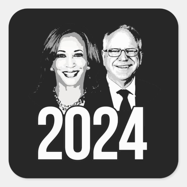 Harris Walz 2024 Square Sticker (Front)