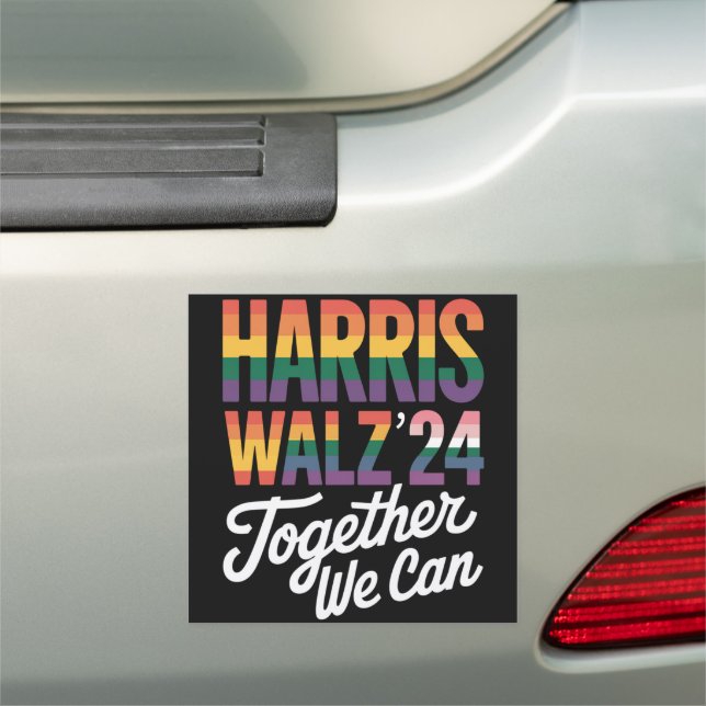 Harris Walz 2024 Together We Can Election LGBTQIA  Car Magnet (In Situ)