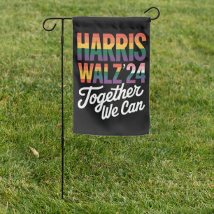 Harris Walz 2024 Together We Can Election LGBTQIA  Garden Flag