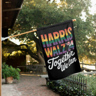 Harris Walz 2024 Together We Can Election LGBTQIA House Flag