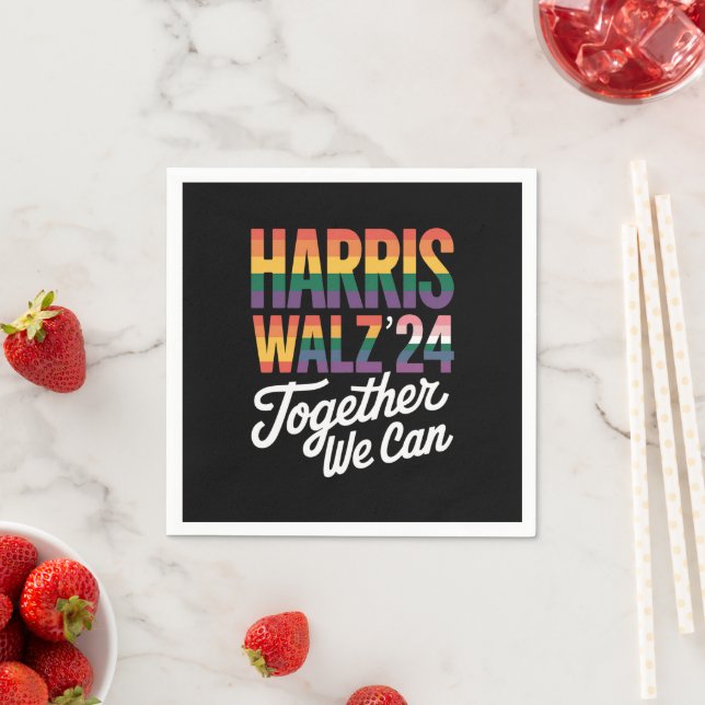 Harris Walz 2024 Together We Can Election LGBTQIA  Napkins (Insitu)