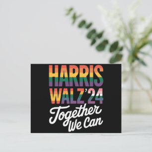 Harris Walz 2024 Together We Can Election LGBTQIA  Postcard