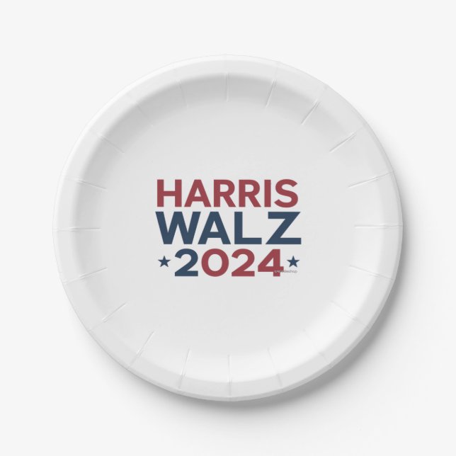Harris walz 2024 trending design  paper plates (Front)