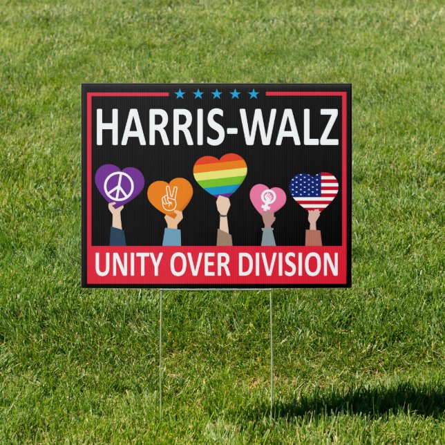  Harris Walz 2024 Unity Over Division  Sign (Insitu)