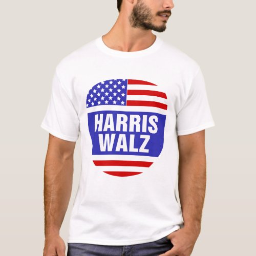 Harris Walz 2024 US American Flag T_Shirt