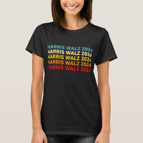 Harris Walz 2024 US American Flag T_Shirt