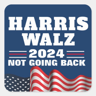 Harris Walz 2024   Vote Democrat Square Sticker