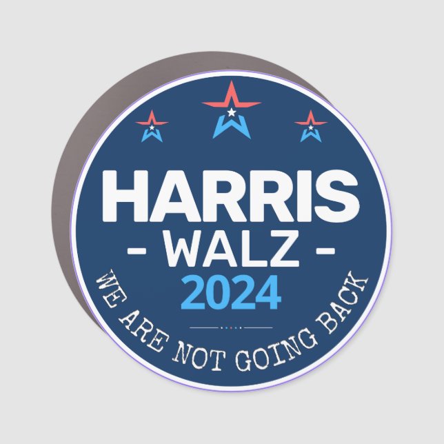 Harris Walz 2024 We are not going back Car Magnet (Front)