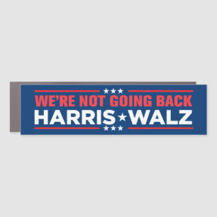 Harris Walz 2024 We're Not Going Back Bumper Car Magnet