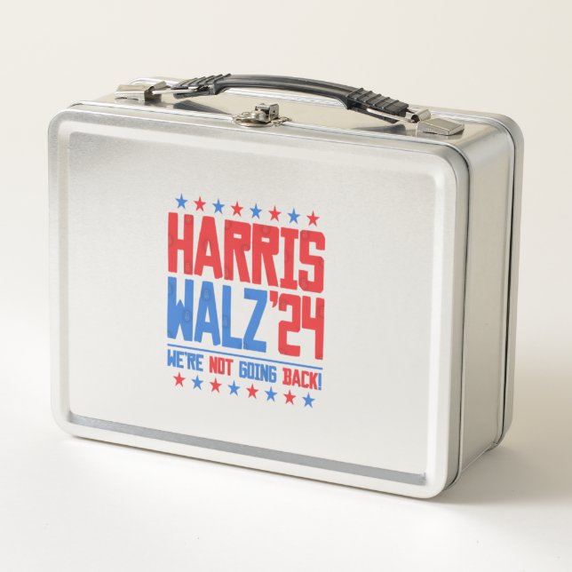 HARRIS WALZ 2024 - We're Not Going Back  Metal Lunch Box (Front)