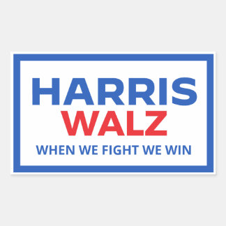Harris Walz 2024 - When We Fight We Win Rectangular Sticker
