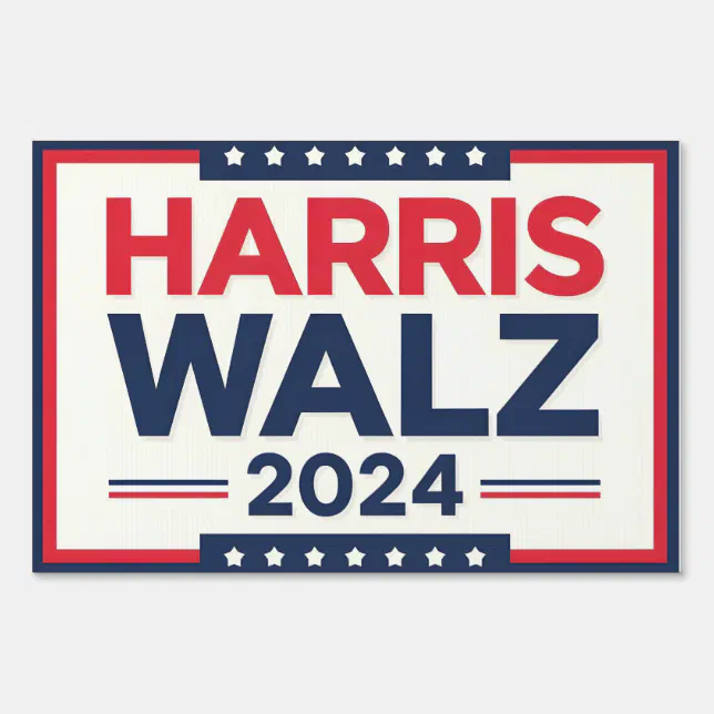 Harris Walz 2024 yard sign Zazzle