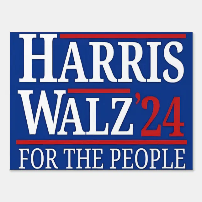 Harris Walz 2024 Yard Sign Zazzle