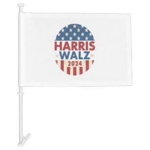HARRIS WALZ 24 DEMOCRACY 2024 CAR FLAG