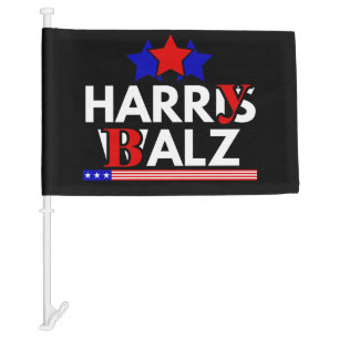 Harris Walz 24 Harry Balz 2024 Meme Democratics Car Flag