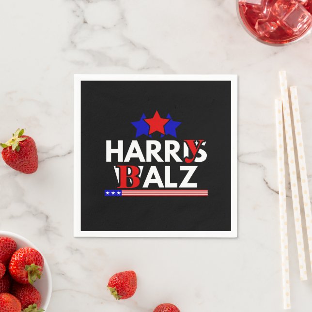 Harris Walz 24 Harry Balz 2024 Meme Democratics Napkins (Insitu)