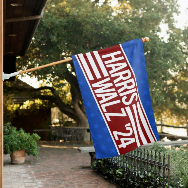 Harris Walz '24 House Flag (In SItu)