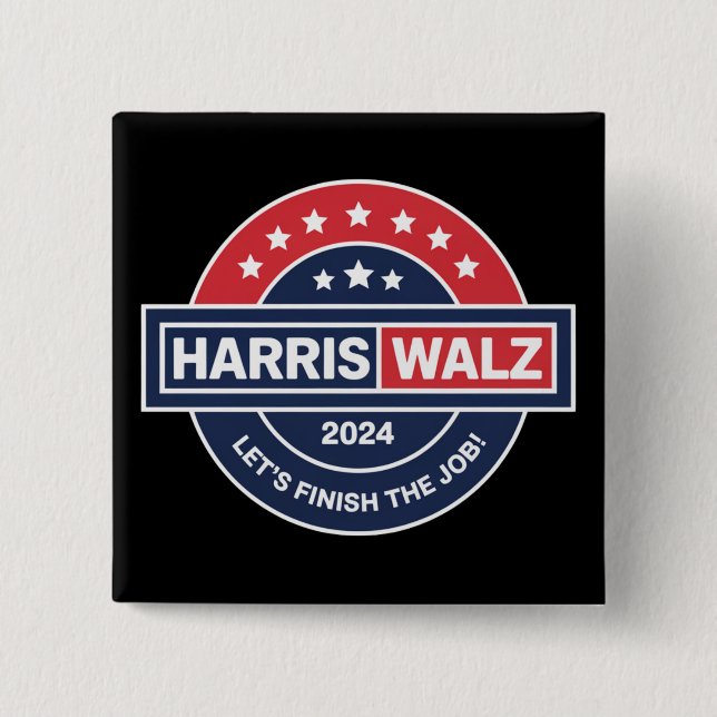 Harris Walz 24 Kamala Harris Madam President 2024  Button (Front)