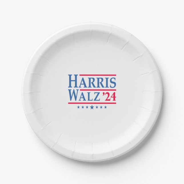 Harris Walz 24  Paper Plates (Front)