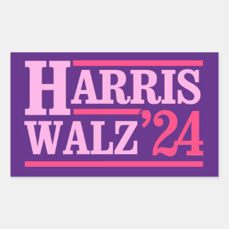 Harris Walz '24 Pink Rectangular Sticker