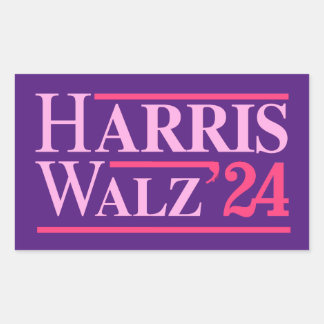 Harris Walz '24 Pink Rectangular Sticker