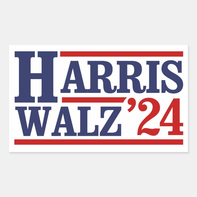 Harris Walz '24 Rectangular Sticker (Front)