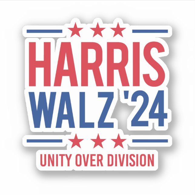 Harris Walz '24 - Unity over Division Sticker (Front)