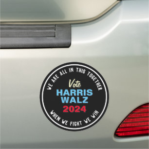 Harris Walz All In This Together Car Magnet