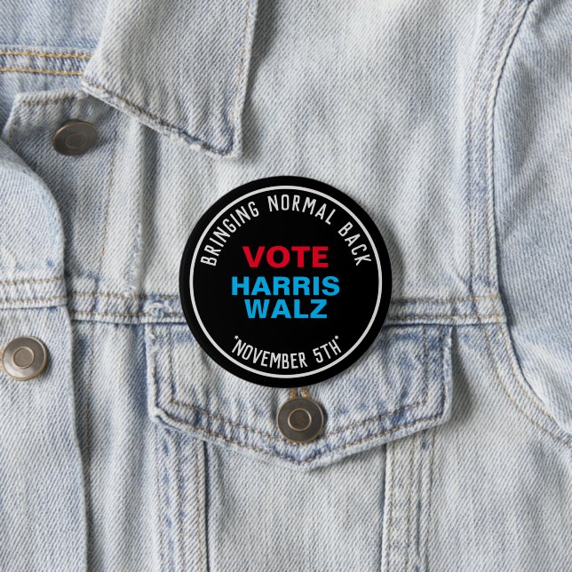 HARRIS WALZ Bringing NORMAL Back Campaign Button (In Situ)