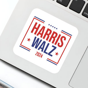 Harris Walz Campaign Election Square Sticker