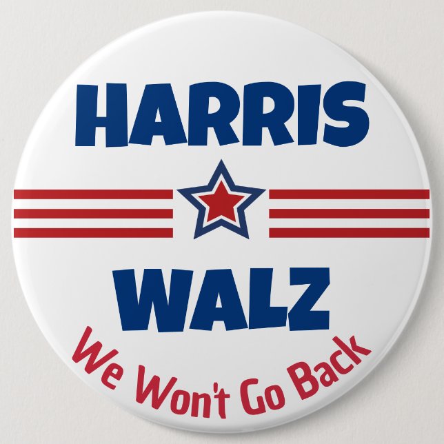 Harris Walz Campaign Magnet Button (Front)