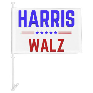 Harris Walz Car Flag