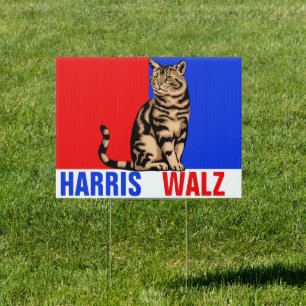 Harris Walz Cat Kamala Harris Yard Sign