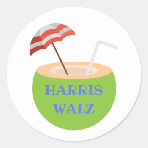 Harris Walz Cocnut Drink Sticker