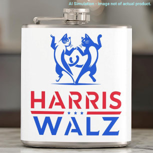 Harris Walz, Dancing Cats, Custom QR Code, Hashtag Flask