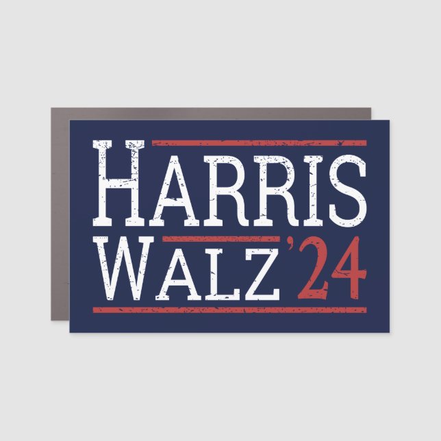 Harris Walz Election 2024 I Car Magnet (Front)