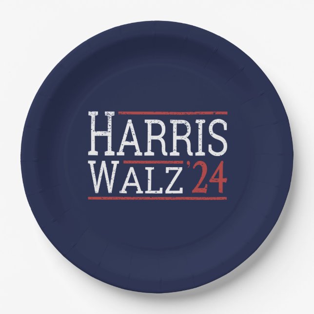 Harris Walz Election 2024 I Paper Plates (Front)