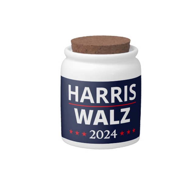 Harris Walz Election 2024 III Candy Jar (Front)