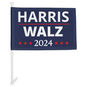 Harris Walz Election 2024 III Car Flag