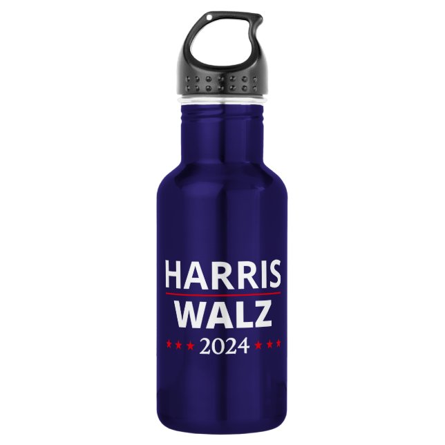 Harris Walz Election 2024 III Stainless Steel Water Bottle (Front)