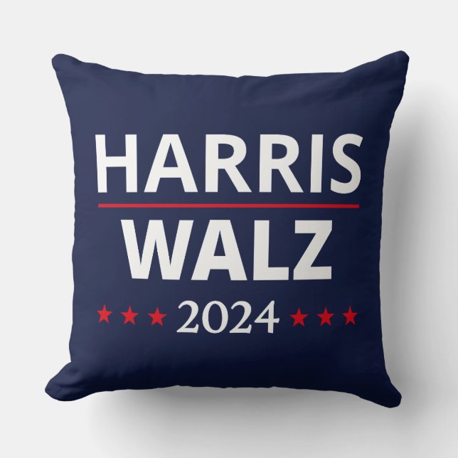 Harris Walz Election 2024 III Throw Pillow (Front)