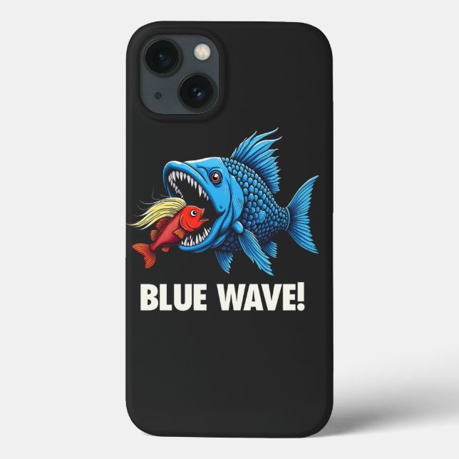 Harris Walz Election Blue Waves Democrat Fish  Case-Mate iPhone Case (Back)