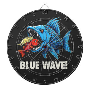 Harris Walz Election Blue Waves Democrat Fish Dart Board