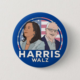 Harris Walz Election Button